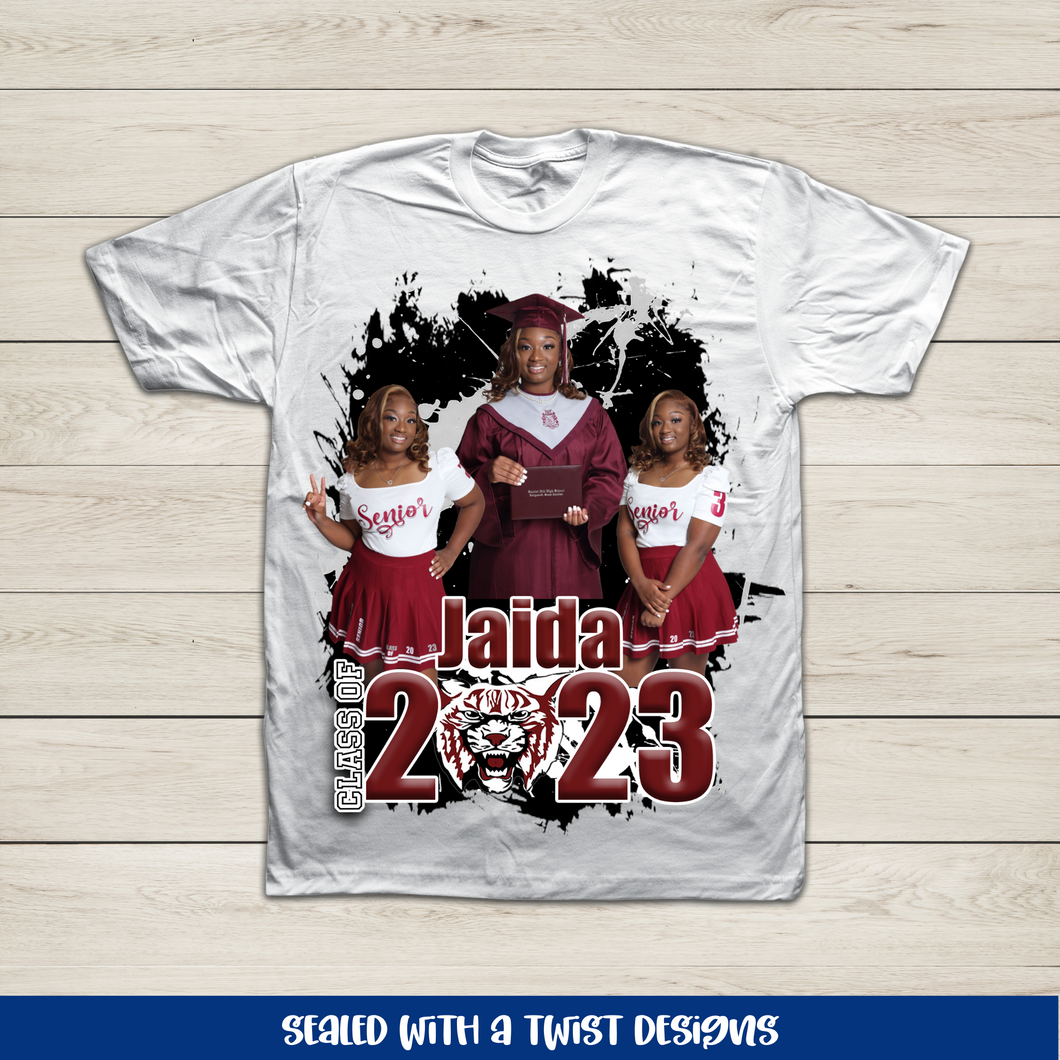 Custom Graduation Shirt [SPLATTER STYLE]