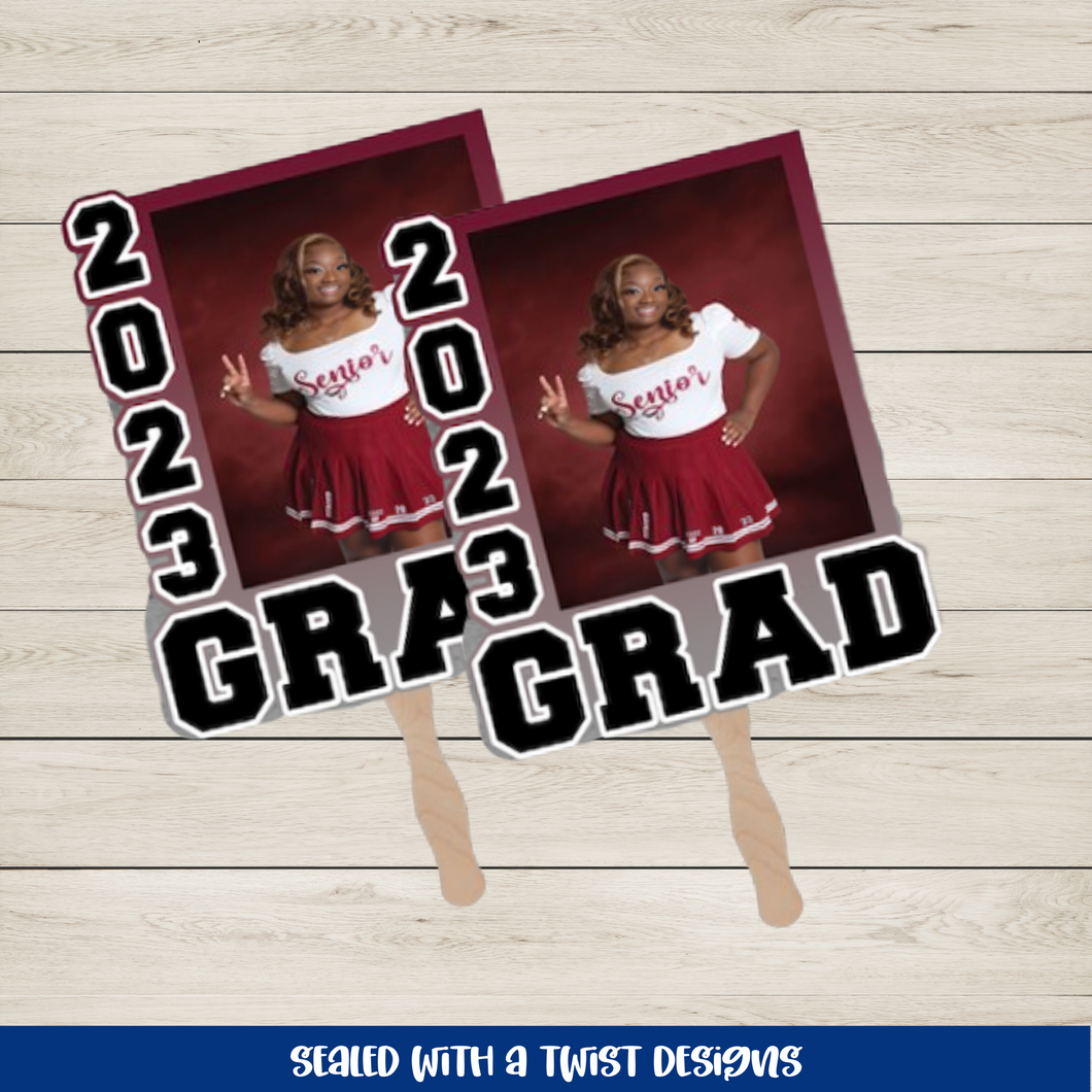 Custom Graduation Photo Hand Fans [MARQUEE STYLE]